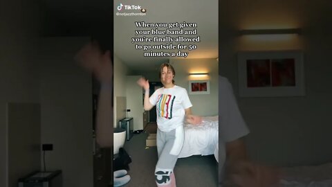 She is literally doing a TicTok dance because she is allowed to go outside for 50 mins per day