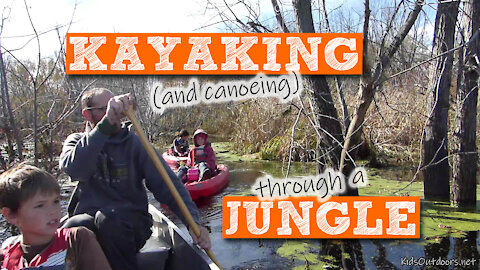 S1:E24 Kayaking Through Floodwaters to a Secret Lake | Kids Outdoors