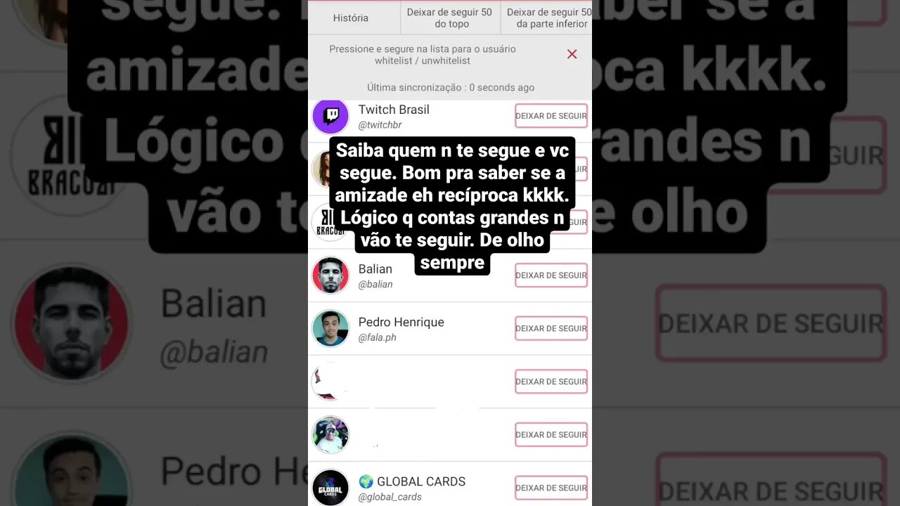 Seguidores e não seguidores . Busque no Gplay #instagram #seguindo #naoseguindo #unfollow #follow