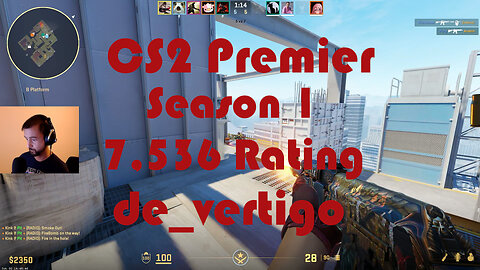 CS2 Premier Matchmaking - Season 1 - 7,536 Rating - de_vertigo