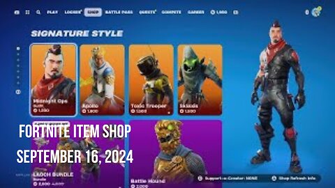 Fortnite Item Shop|September 16, 2024