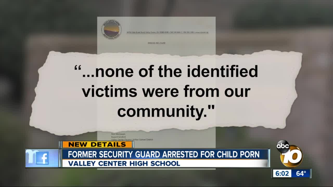 Former Valley Center school security guard arrested for child porn