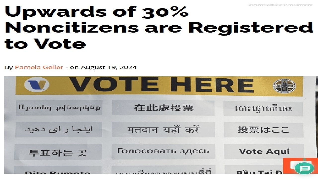 THE GELLER REPORT-8-19-2024-TEXT ARTICLE ONLY - Upwards of 30% Noncitizens are Registered to Vote - 5 mins.