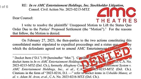 AMC/APE - MOTION DENIED!!!!!!!!!!!!!!!!