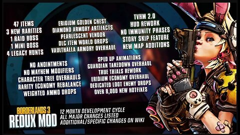 Borderlands 3 - Redux Mod Instalacja, Zmiany, Bronie, Bossowie Cz.1 | 09.2023 McSzakalTV