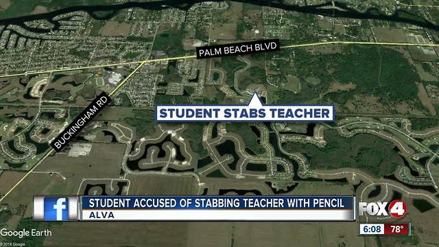 Alva student accused of stabbing teacher with a pencil