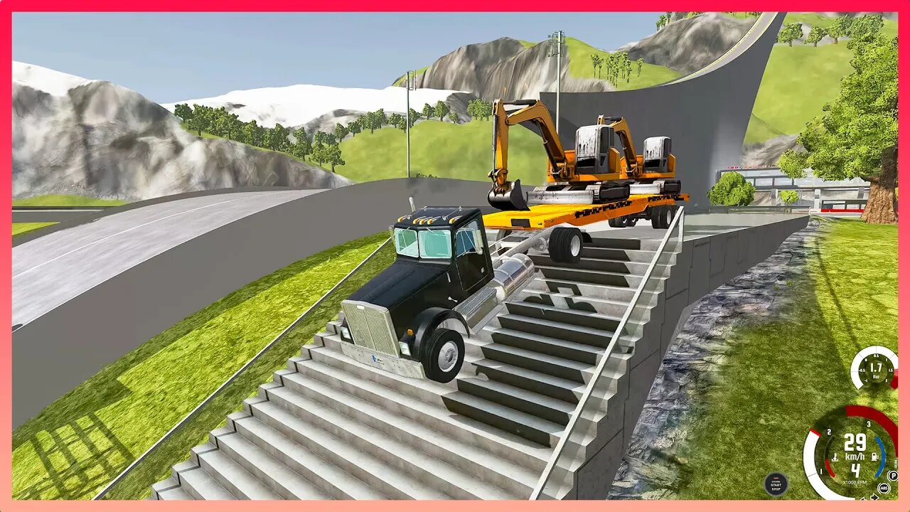 TruckFails | Trucks vs Dangerous Stairs #116 | BeamNG.Drive |TrucksFails