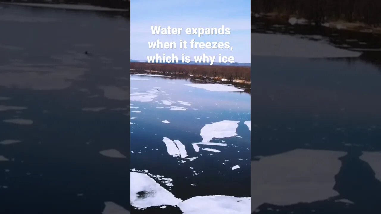 Water expands when it freezes, which is why ice...