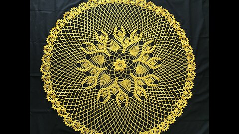(#C-403)-(ep. 3/6)-(FOR LEFTIES)-Pineapple Crochet Table Center