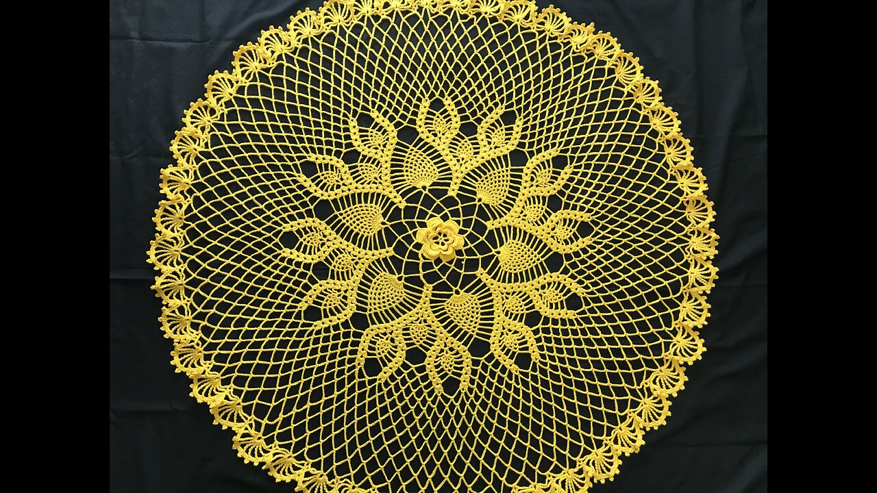 (#C-403)-(ep. 3/6)-(FOR LEFTIES)-Pineapple Crochet Table Center