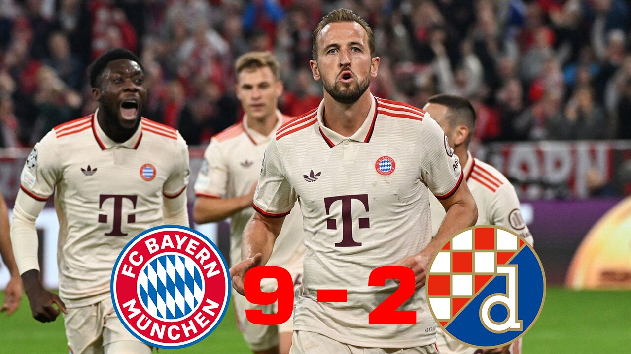 Bayern Munich v Dinamo Zagreb (9-2) Extended HIGHLIGHTS