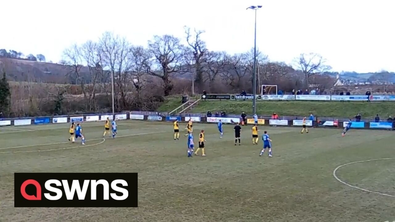 Non-league footballer scores incredible 30-yard volley