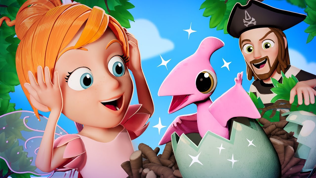 Fairy Adley hatches BABY DiNO PETS!! Pirate Dad adopts dinosaur babies! DiNO iSLAND Family Cartoon