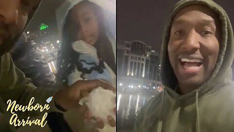 Martell Holt Runs Away After His Kids Snowball Him During Daddy Duty! ⛄️