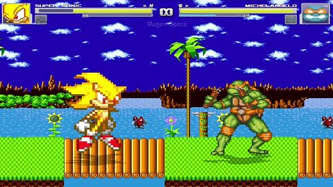 Dark Sonic & Super Sonic VS Leonardo & Michelangelo Turtle I Sonic VS Tekken
