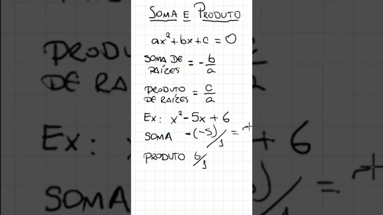 Soma e Produto de Raízes #shorts