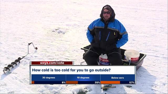 Cold snap kicks off metro Detroit ice fishing season early