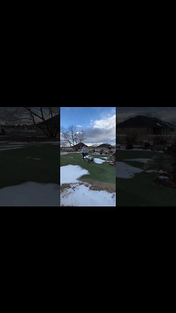 Reel Mowing With Snow on the Green