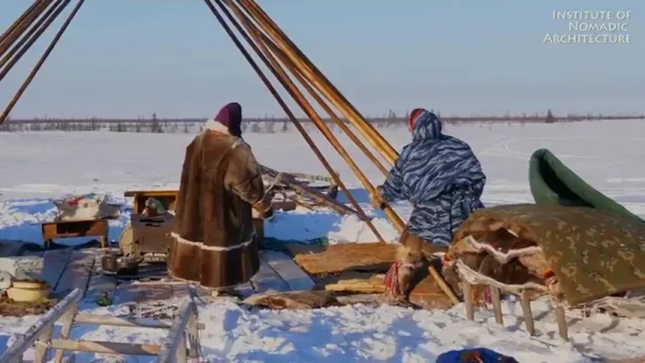 Warmest Tent on Earth Pitching in the Siberian Arctic Winter Ненецкая палатка чум $ 16