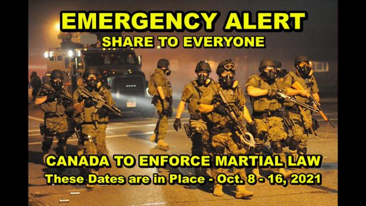 EMERGENCY BROADCAST - MARTIAL LAW TO BE IMPLEMENTED BETWEEN OCT. 8-16 - SHARE TO EVERYONE