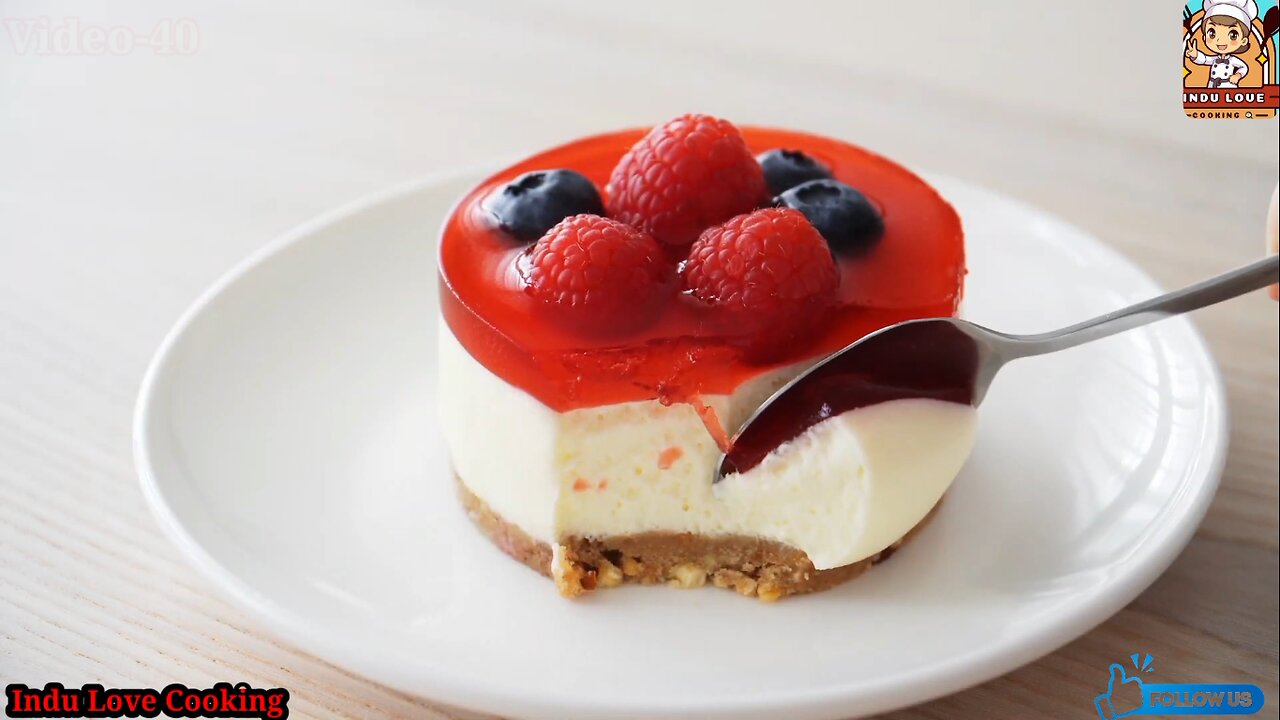 Mini White Chocolate Raspberry Cheesecake / No Bake / Easy Recipe. @Indulovecooking