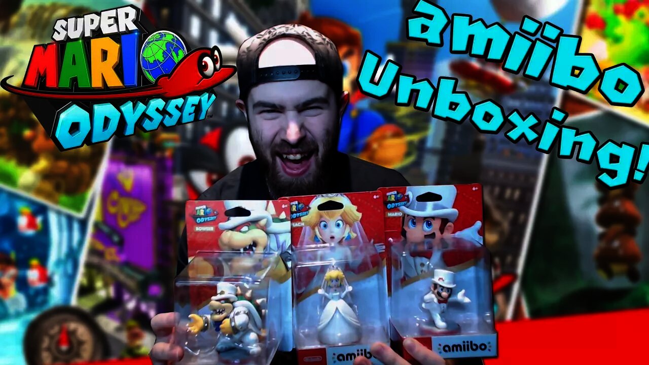 Super Mario Odyssey Amiibo Unboxing (Mario, Peach, & Bowser)