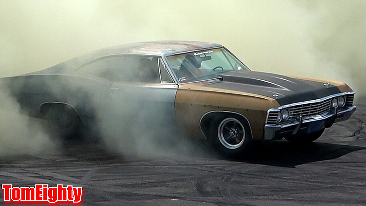 Wild and Crazy 1967 Chevy Impala Burnout