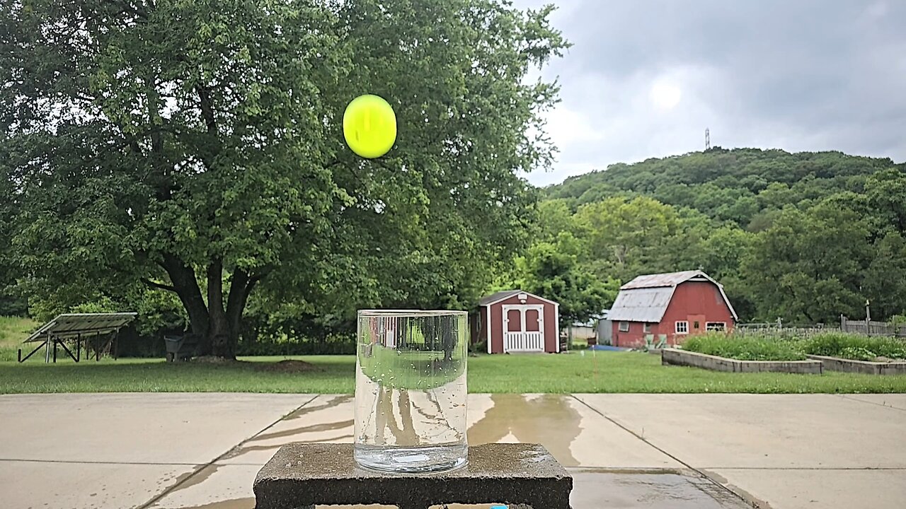 Slow Motion Pickle Ball Drop / Splash