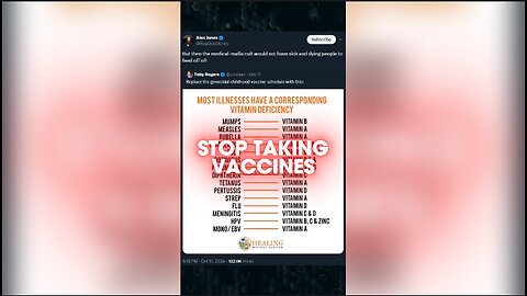 Stop Taking Vaccines, Start Taking Vitamins - Alex Jones on X