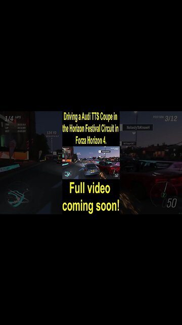 Driving a Audi TTS Coupe in the Horizon Festival Circuit in Forza Horizon 4