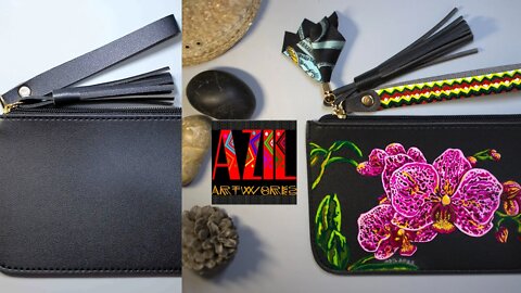 How to Paint on Leather | Purse | Vegan Leather | Tutorial | Step by Step Guide | Pink Orchids