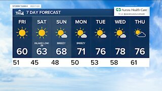 Cooler temperatures move in Thursday