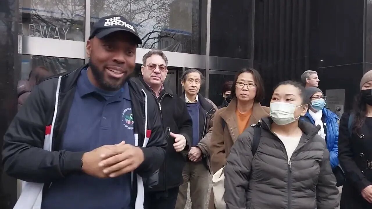 The @lestercforny @LesterforNY Must Be Seated Press Conference 12/7/2022 Outside 250 Broadway