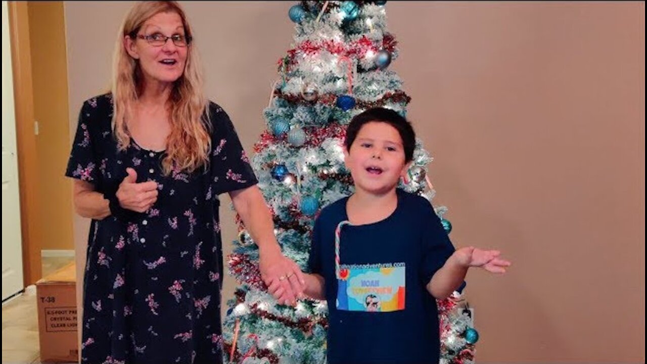 Christmas: Noah & Nana Putting Up The Christmas Tree