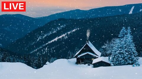 Relaxing Sleep Music with Snow Falling for Relaxation and Stress Relief