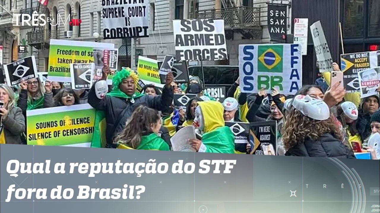 Protestos nos EUA marcam a visita de ministros do STF ao país