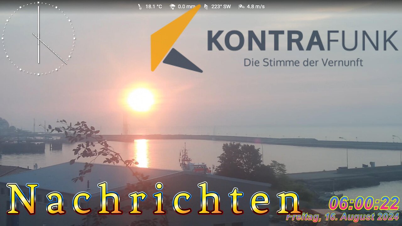 Nachrichten im Kontrafunk 16.08.2024 – 06:00 Uhr #glaubewenig, #hinterfragealles, #denkeselbst