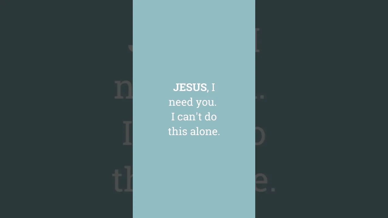 JESUS, I NEED YOU