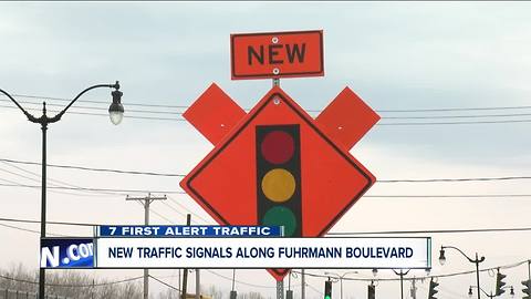 New traffic signals along Fuhrmann Boulevard