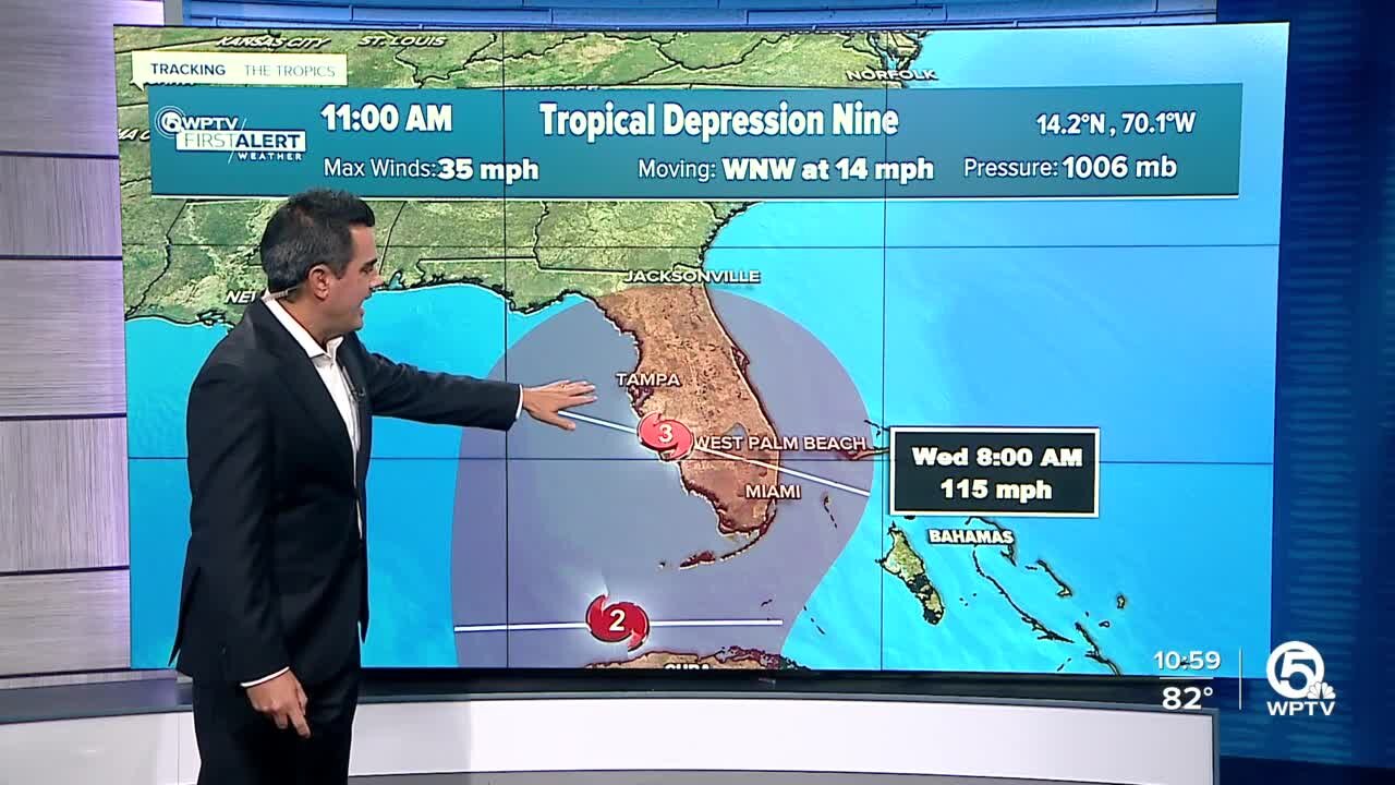 Tropical Depression 9 forecast to become Category 3 hurricane