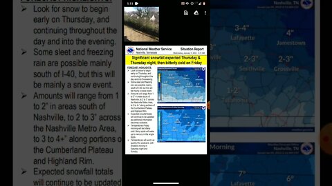 Nashville Severe Weather Snow Forecast for Thursday 2-3 inches DEREKast Live weather Jan 5th 2022