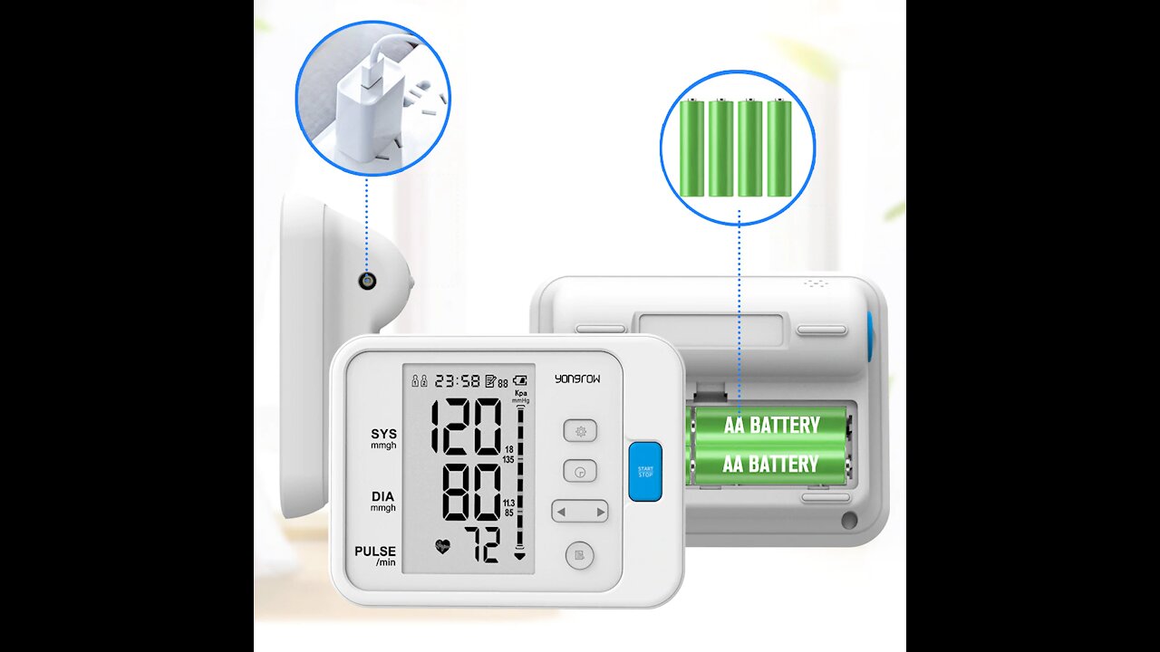 Portable Digital Upper Arm Blood Pressure Monitor