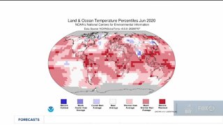 June 2020 third warmest month on record