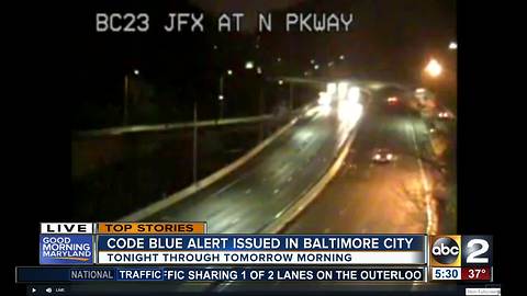 Another Cold Blue alert issued for Baltimore area
