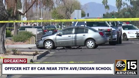 RAW: Scene where officer was hit by vehicle in Phoenix