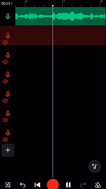 Making a hook for my new song on BandLab using iPhone headphones.