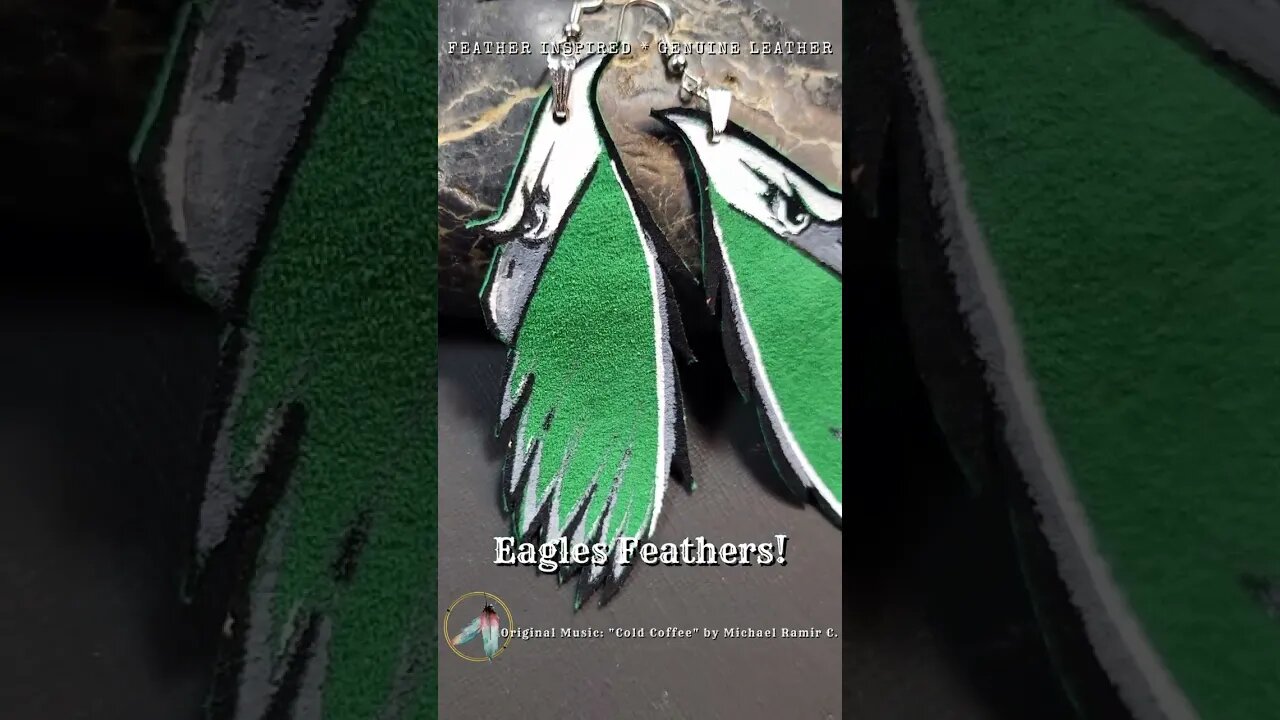 EAGLES FEATHERS, 3 inch, leather feather earrings pair