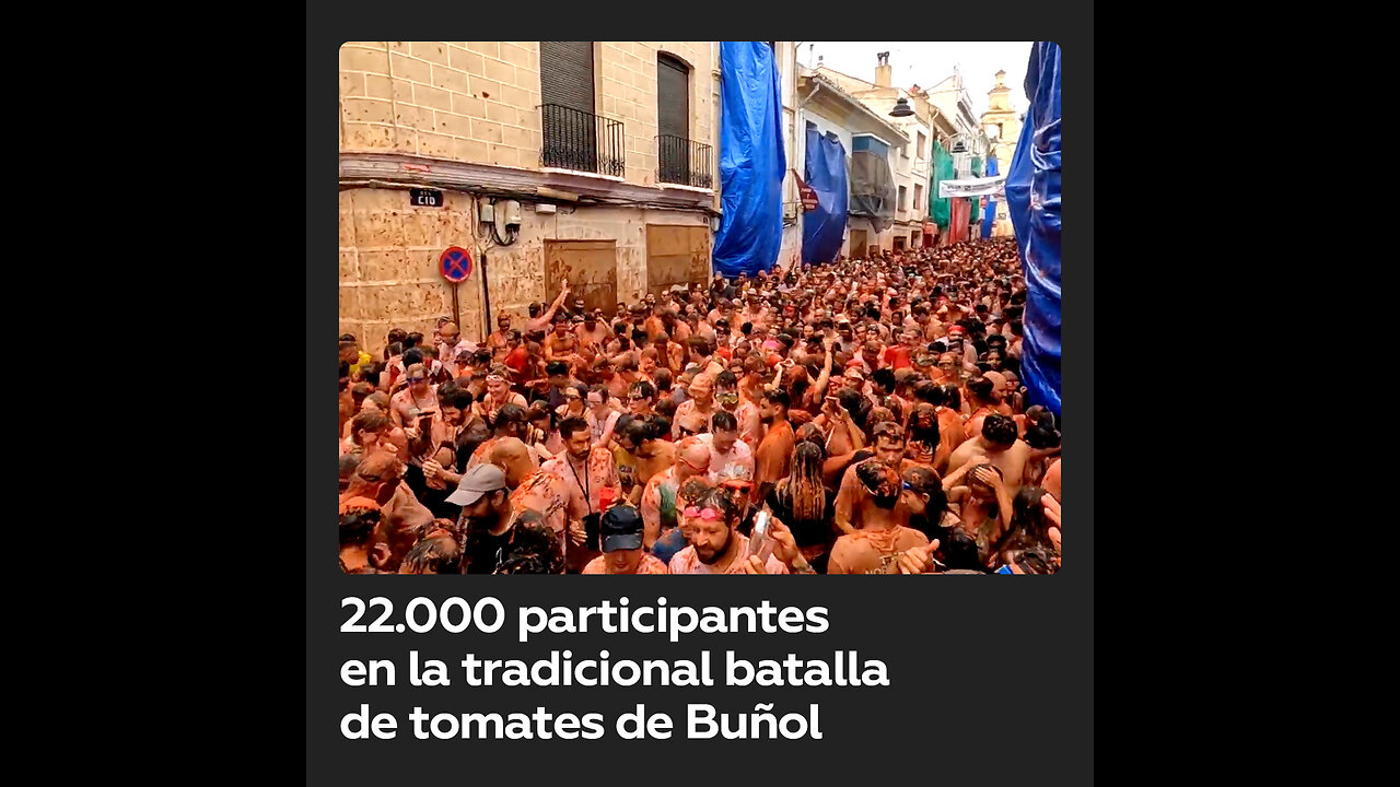 Tomatina española 2024: 22.000 personas se lanzan tomates en Buñol