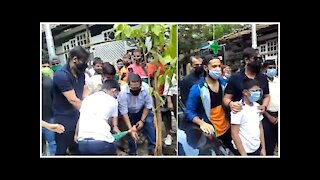 Ajay Devgn With Son Yug & Vatsal Seth At A Tree Plantation Event