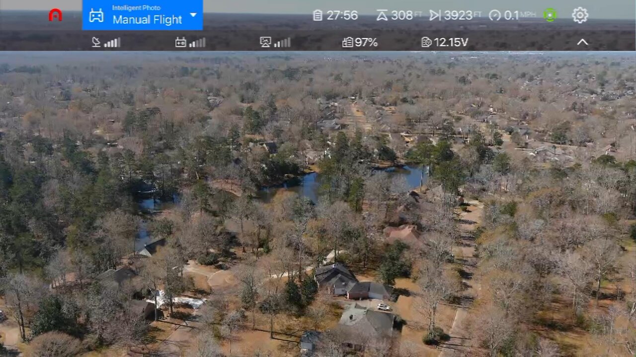 Down the Street to the Lake by Drone